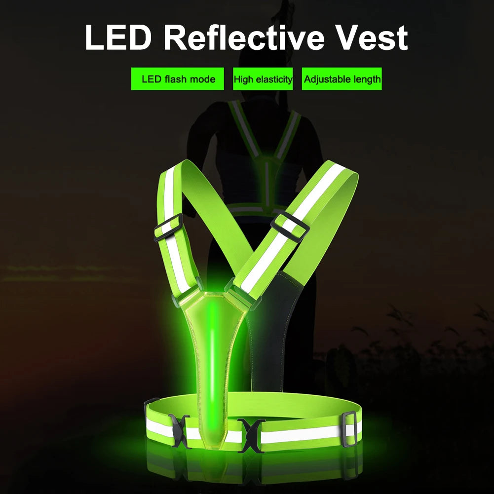 LED Running Vest Reflective Safety Gear for Night Running