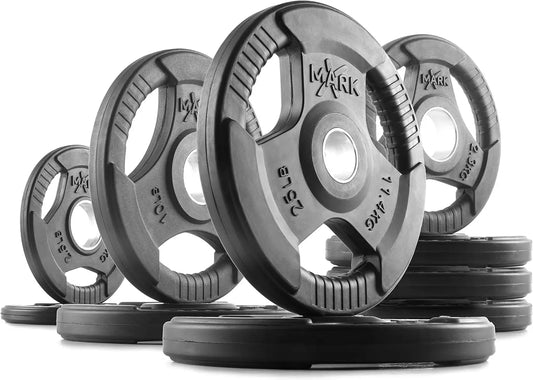 Rubber Coated Weight Plates Set for Strength Training at Home Gym