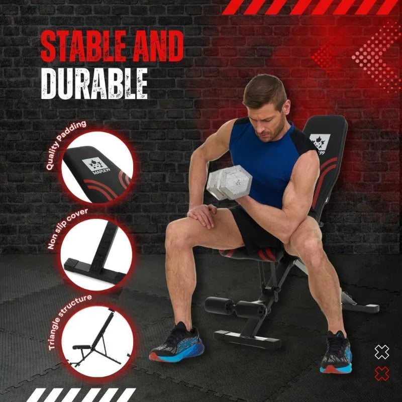 Adjustable Weight Bench for Full Body Workout Heavy-Duty Steel Construction