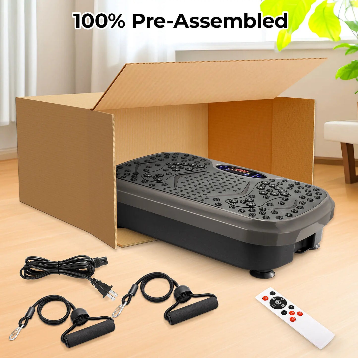 Homfa Vibration Plate Exercise Machine With Loop Bands