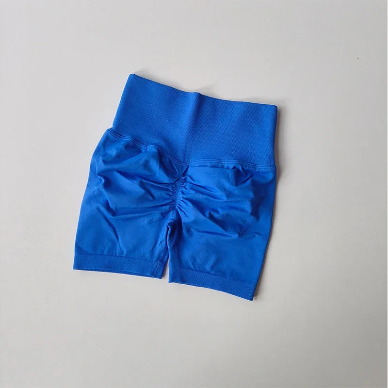Womens High-Waist Yoga Shorts Butt-Lift Breathable Fitness Wear