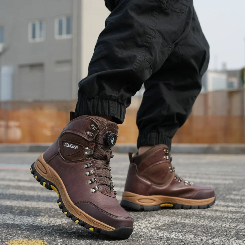 TOP quality Steel Toe Work Boots Men's Anti-Smash Anti-Puncture Safety Shoes Slip-Resistant Hiking Boots for Outdoor