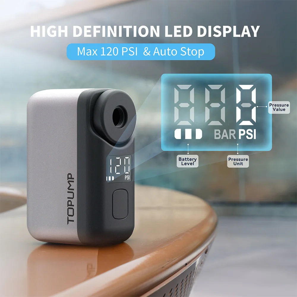 TOPUMP TB2 Pro Electric Mini Portable Bike Pump