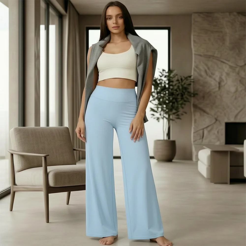 High Waist Yoga Pants For Women Straight Leg Gym Trousers