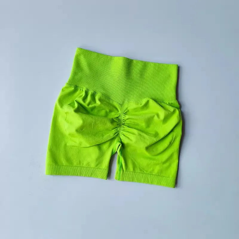 Womens High-Waist Yoga Shorts Butt-Lift Breathable Fitness Wear