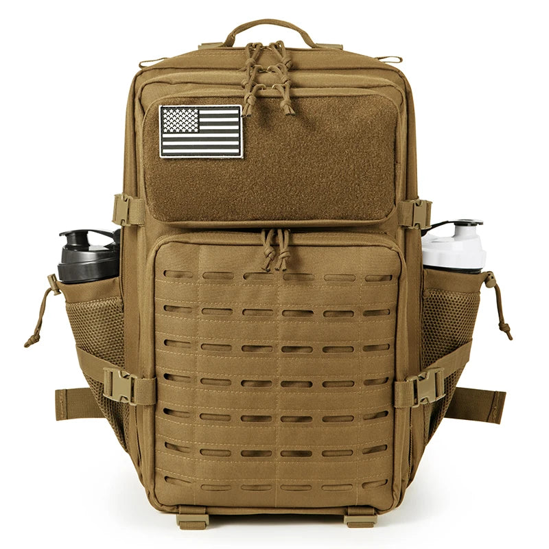 45L Men's and Women's Tactical Backpack Outdoor Camping Equipment Backpack Hiking Backpack Travel Backpack with Double Cup Holde