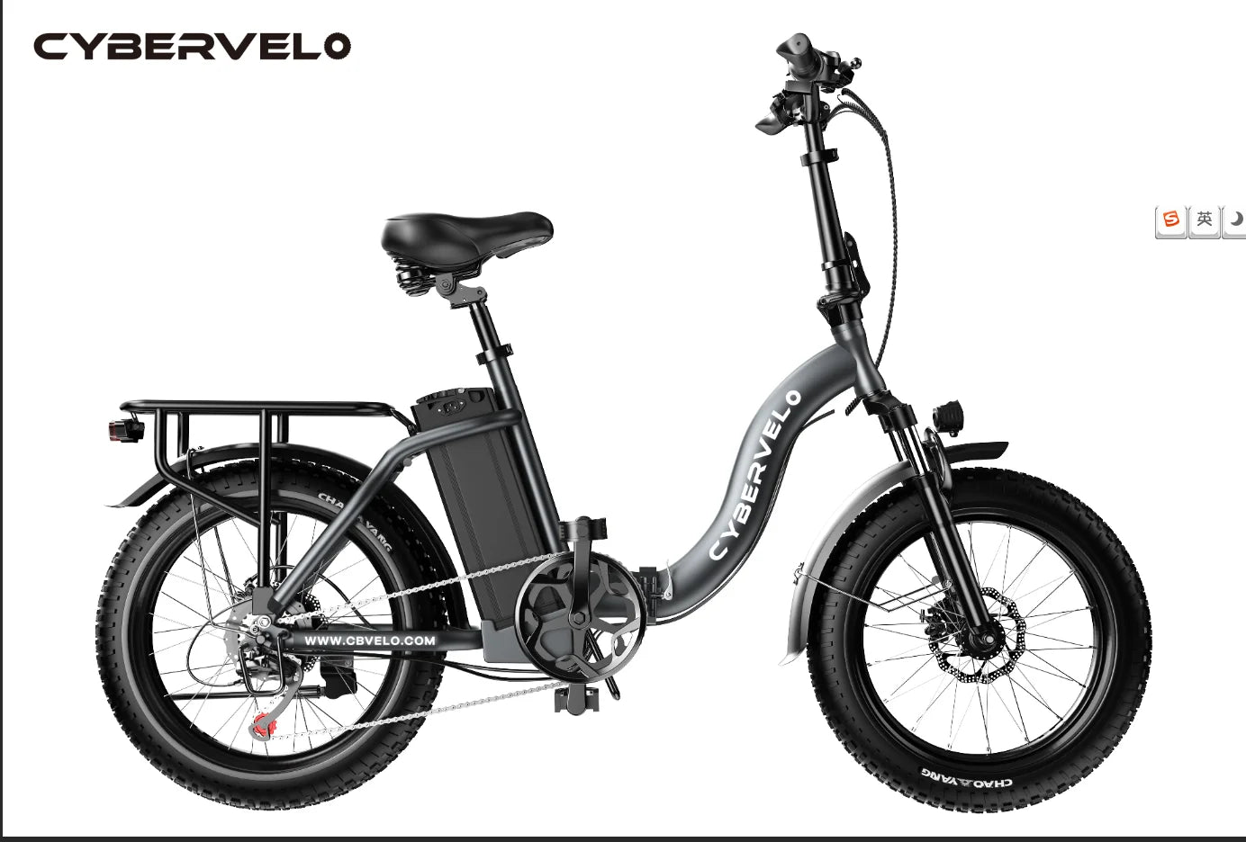 CYBERVELO 1000W Foldable Electric Fat Tire Ebike For Adults