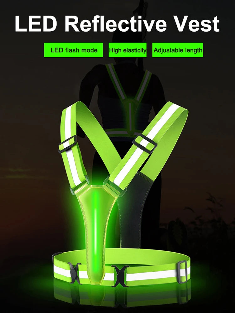 LED Running Vest Reflective Safety Gear for Night Running