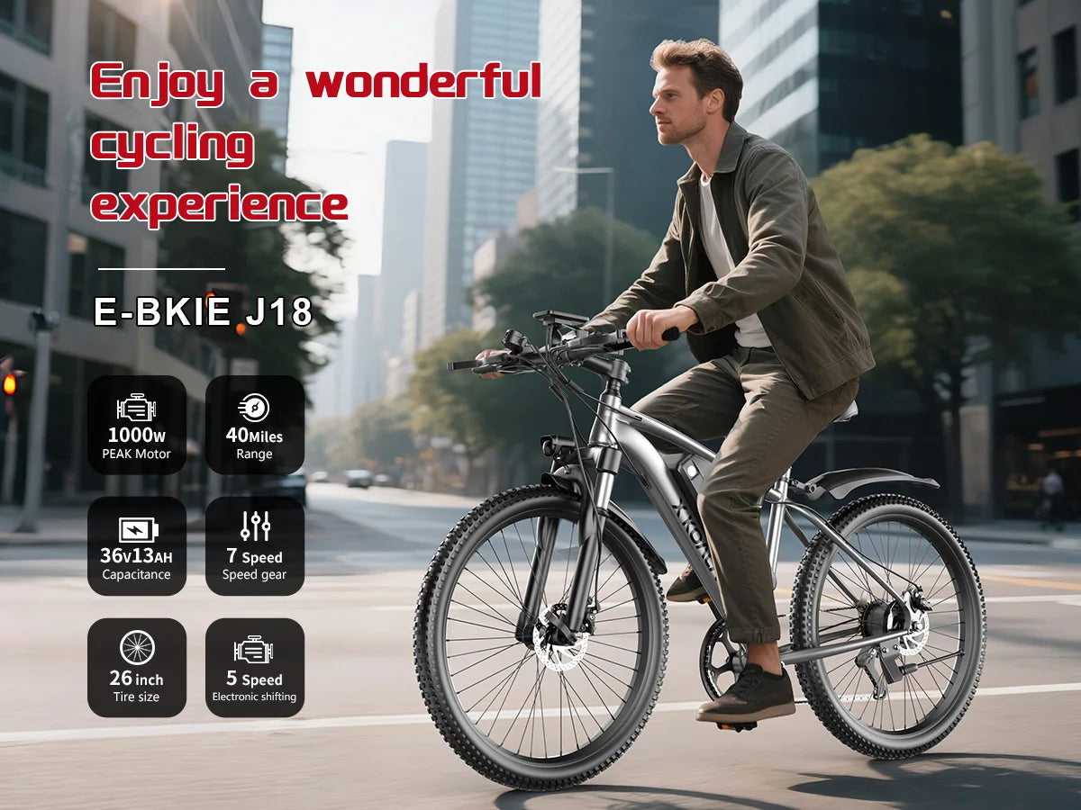X-koala 1000W Peak Electric Bike for Adults 25MPH Elite