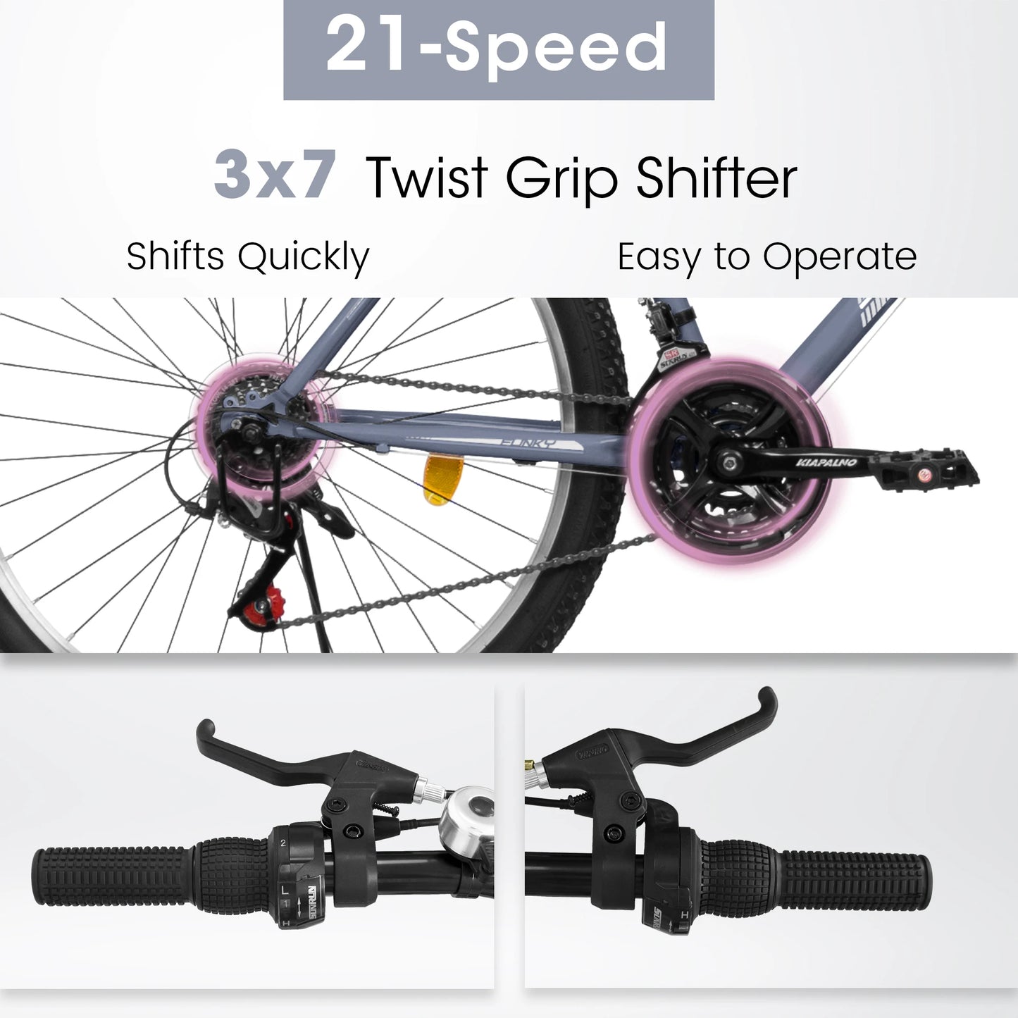 Ecarpat Womens Mountain Bike 21 Speed V Brake Carbon Steel