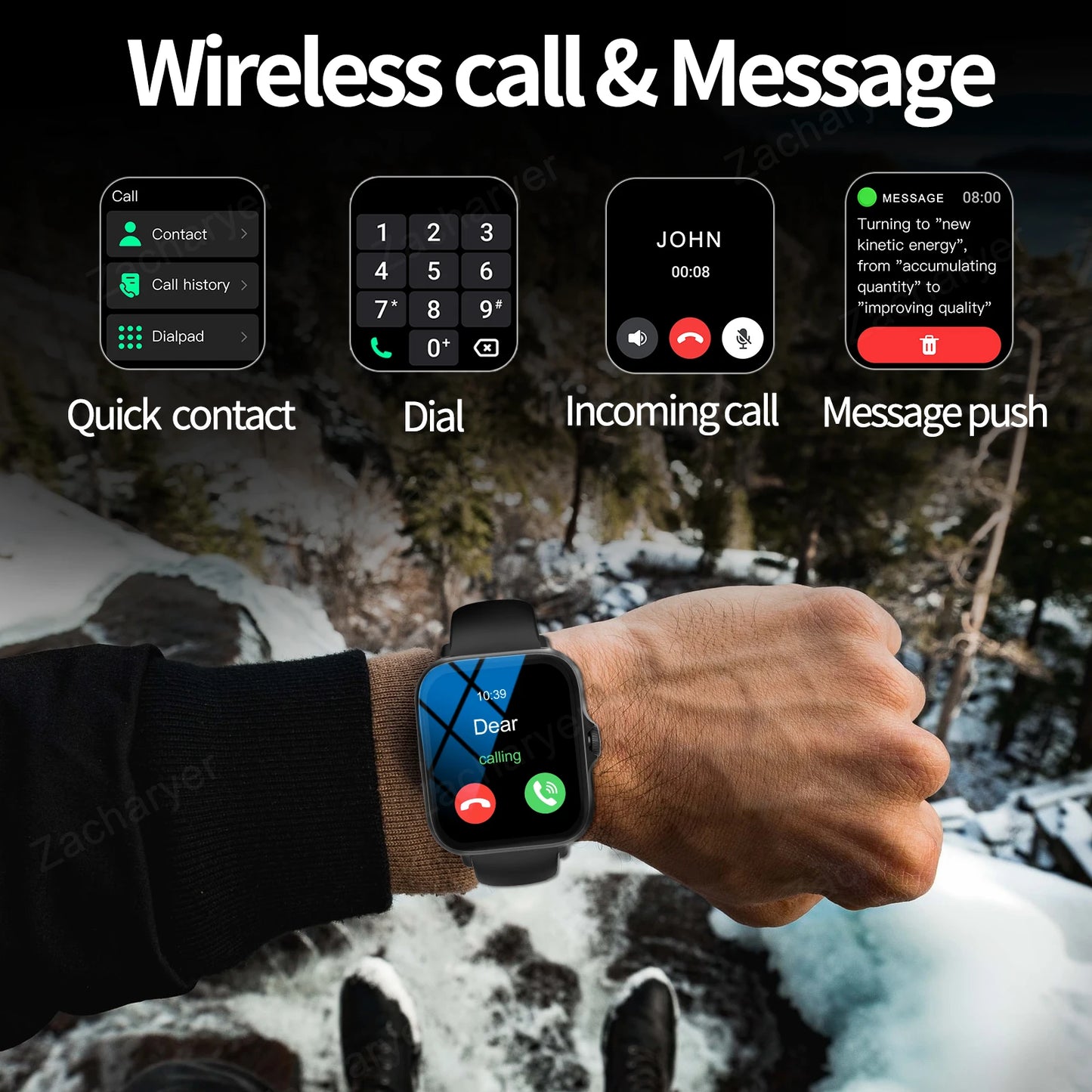 Smartwatch With SMS For Android iPhone Fitness Tracker And Pedometer