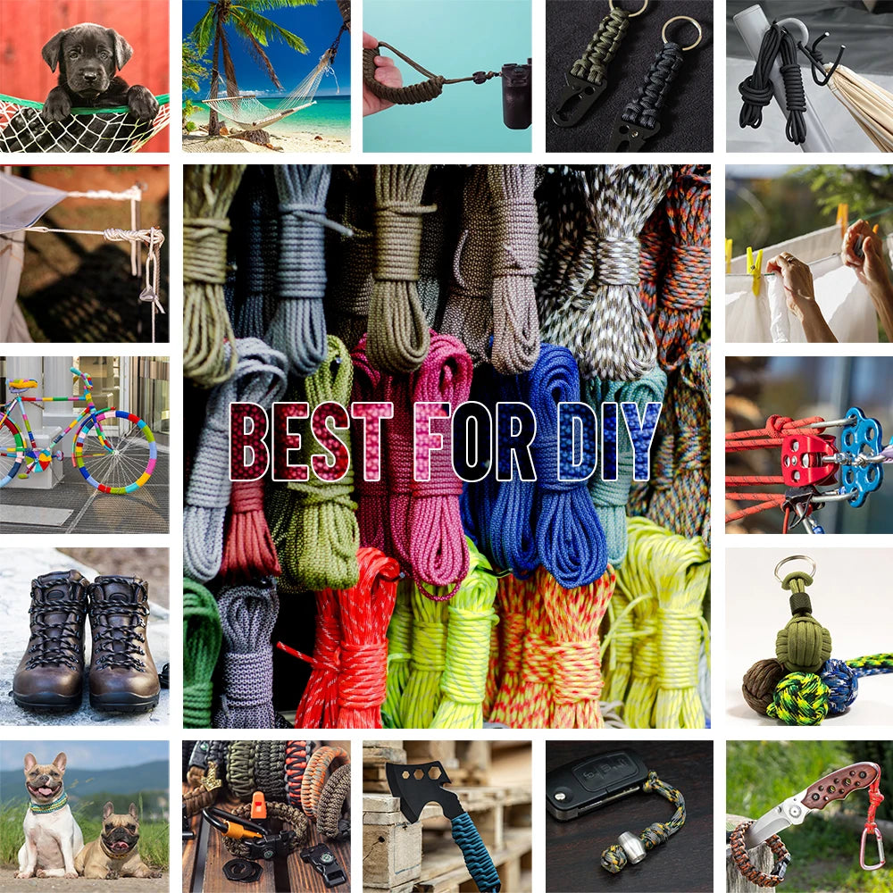 550 Paracord Rope Parachute Cord  305M  1000FT 250FT 100FT Imperial 7 Cores Paracord for Camping Rope Survival Tent Accessories