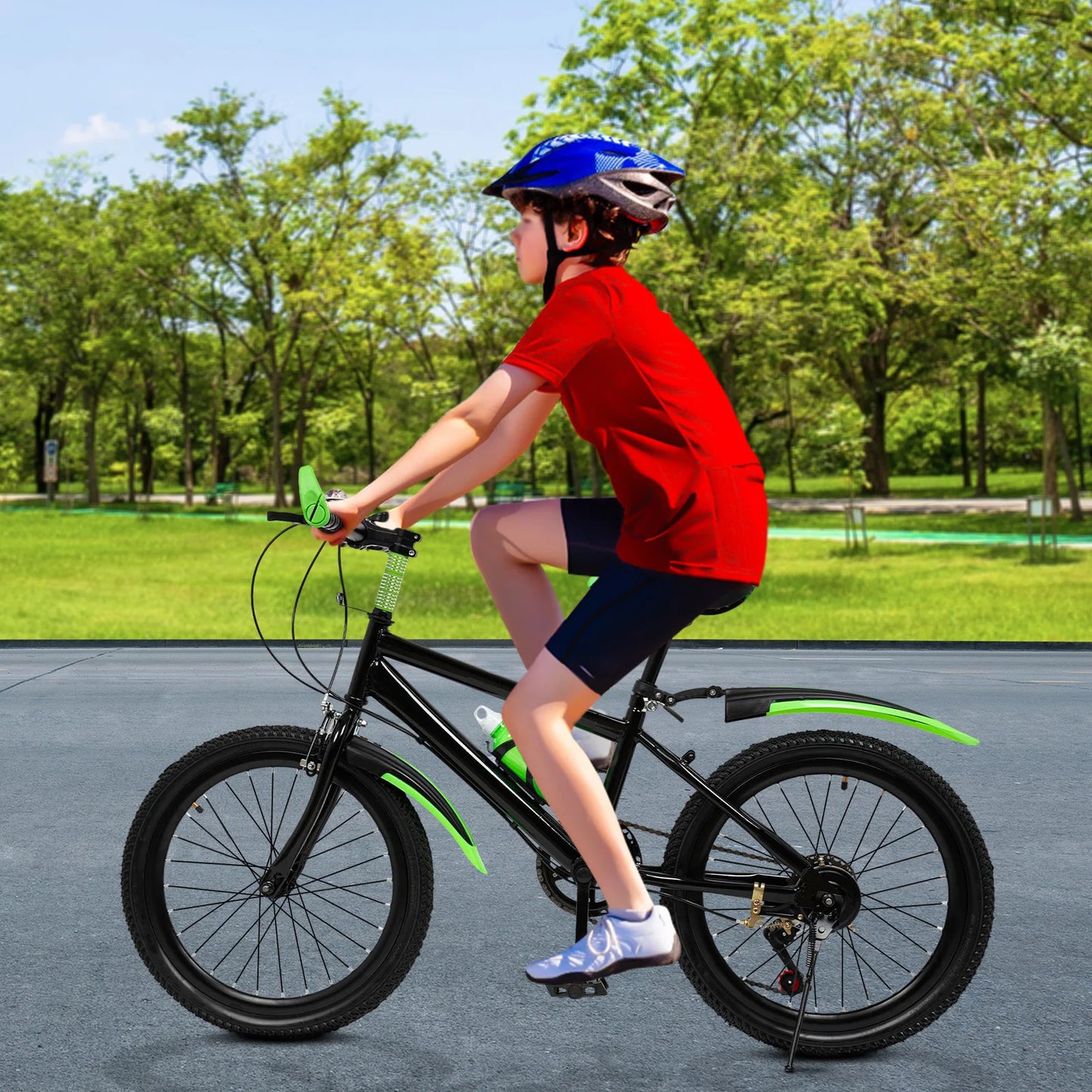 Kids Mountain Bike Adjustable With Storage Bag And Bell