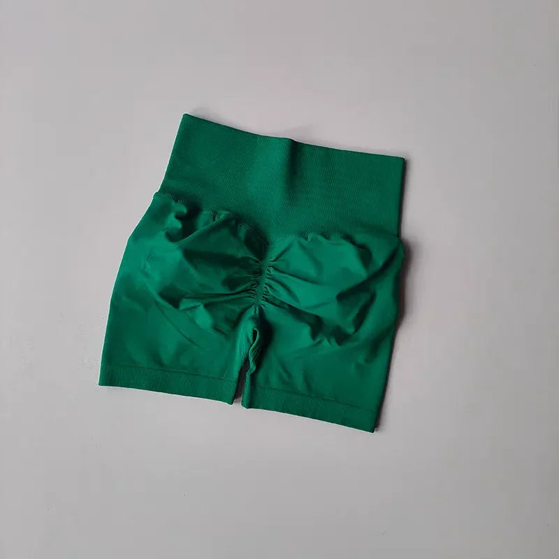 Womens High-Waist Yoga Shorts Butt-Lift Breathable Fitness Wear