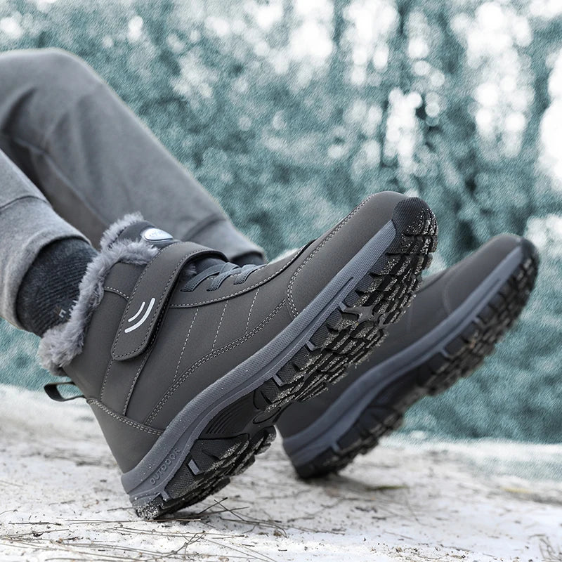 Men's Casual Winter Snow Boots with Plush Lining Non-Slip Ankle Design