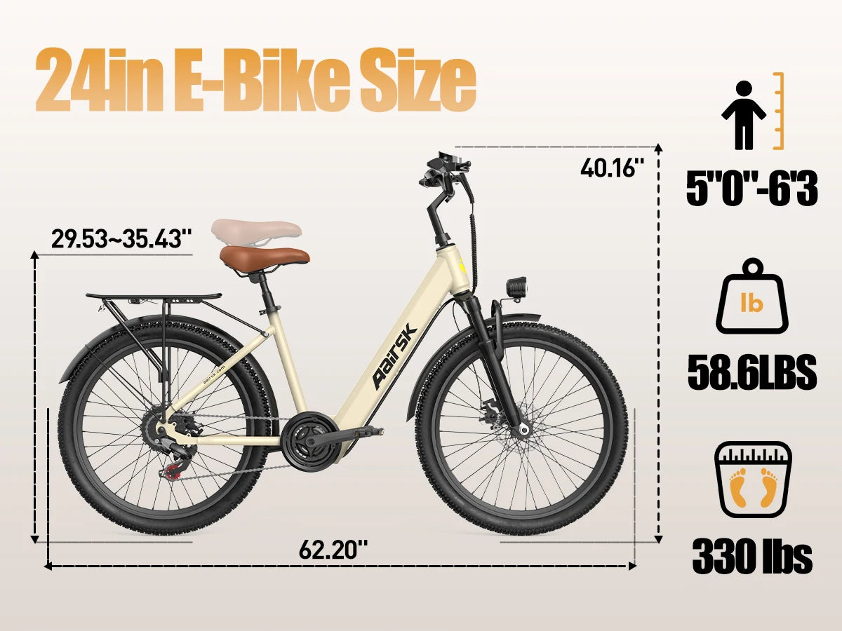 Aairsk SU7 Electric Bike 36V 15Ah 400W Brushless Motor