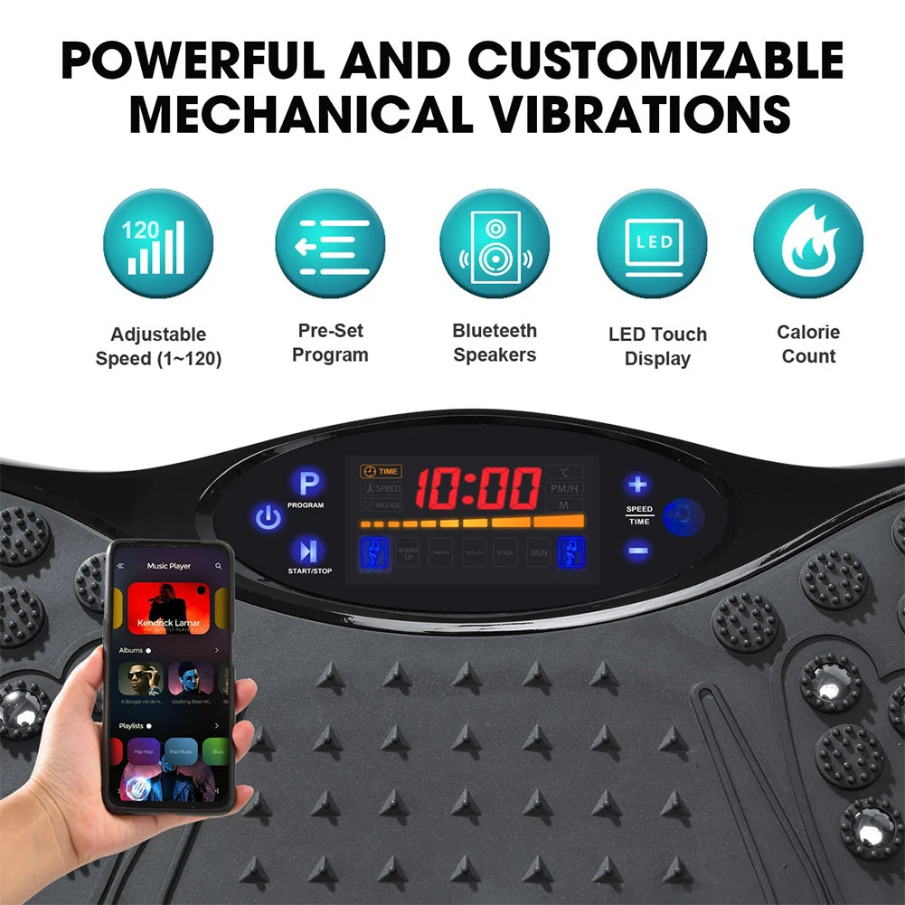 APWIKOGER Vibration Plate Exercise Machine Bluetooth Full Body Shaker