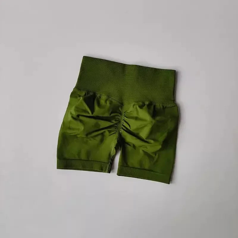 Womens High-Waist Yoga Shorts Butt-Lift Breathable Fitness Wear
