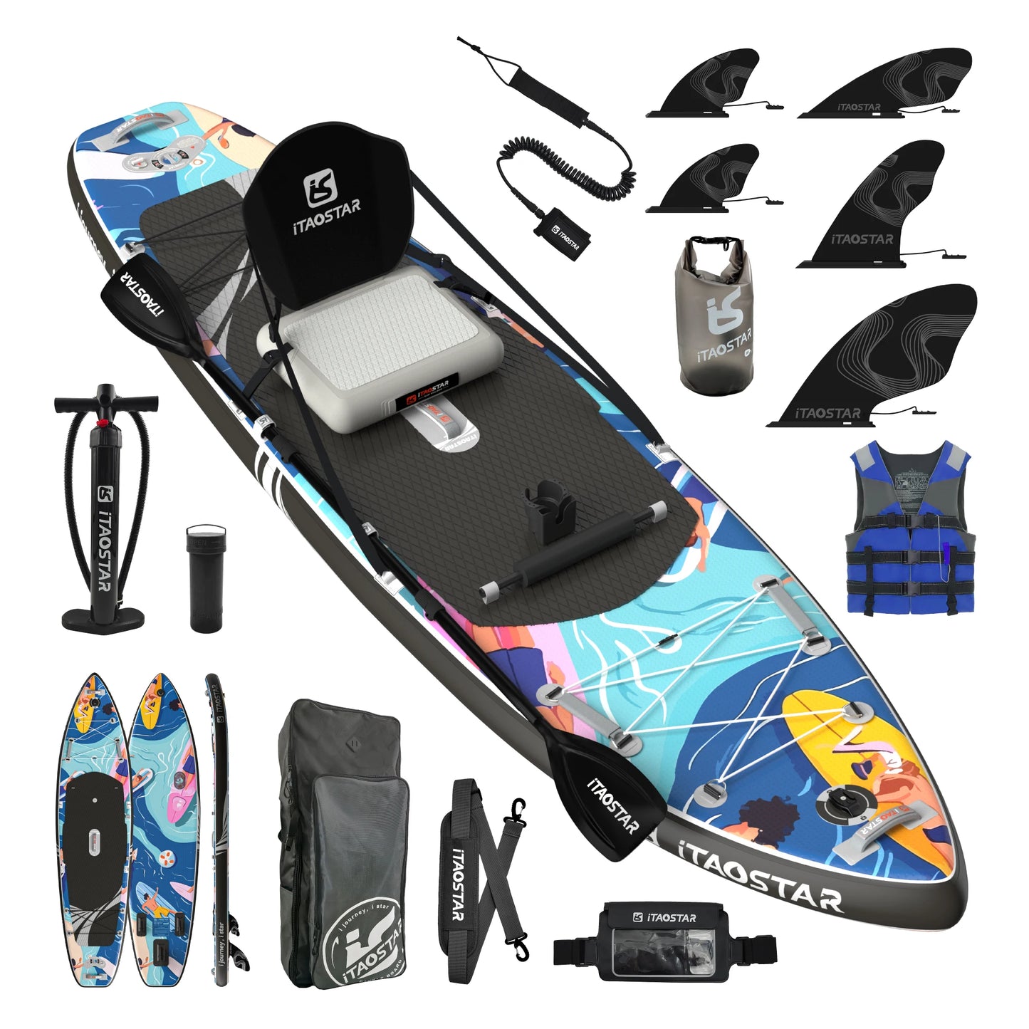 Inflatable Pulp Boards N01B 11'6 Inch Standing Paddleboard for Lakes and Rivers
