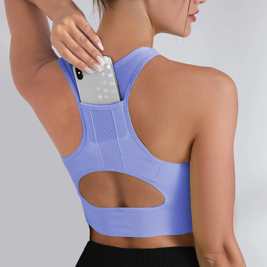 Eillysevens Women High Support Sports Bra With Chest Pad