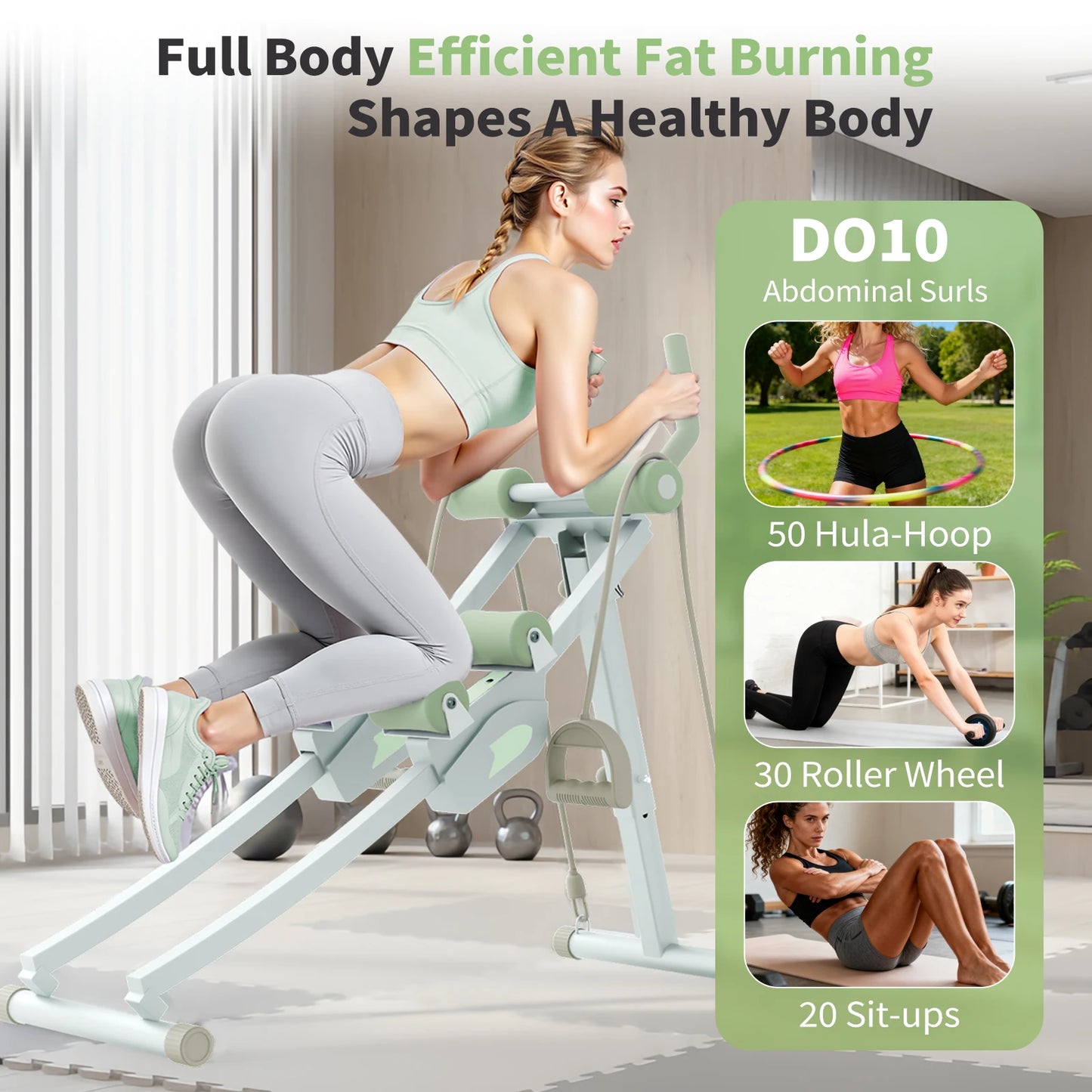 Monorail Ab Machine Ab Cruncher With Adjustable Resistance Levels