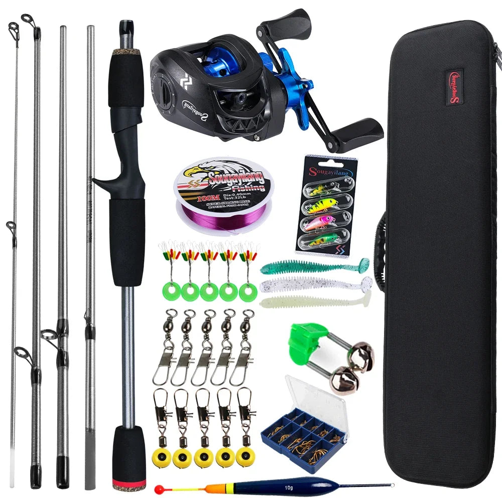 Sougayilang Baitcasting Fishing Rod and Reel Combo for Bass and Carp Fishing
