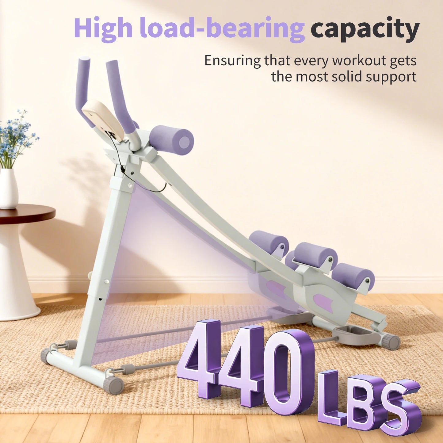 Monorail Ab Machine Ab Cruncher With Adjustable Resistance Levels