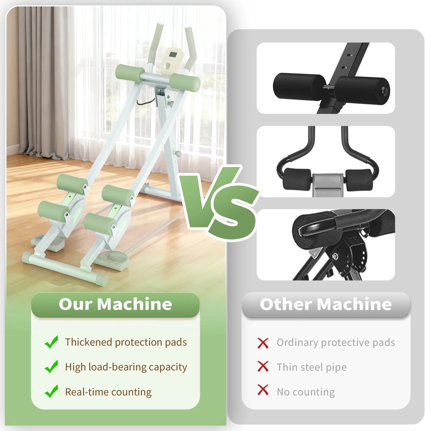 Monorail Ab Machine Ab Cruncher With Adjustable Resistance Levels