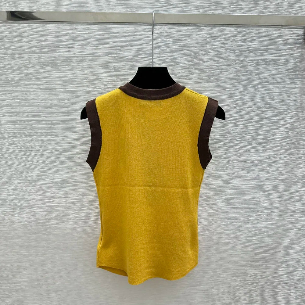Women's Sleeveless Vest With Button Decorations For Casual Wear