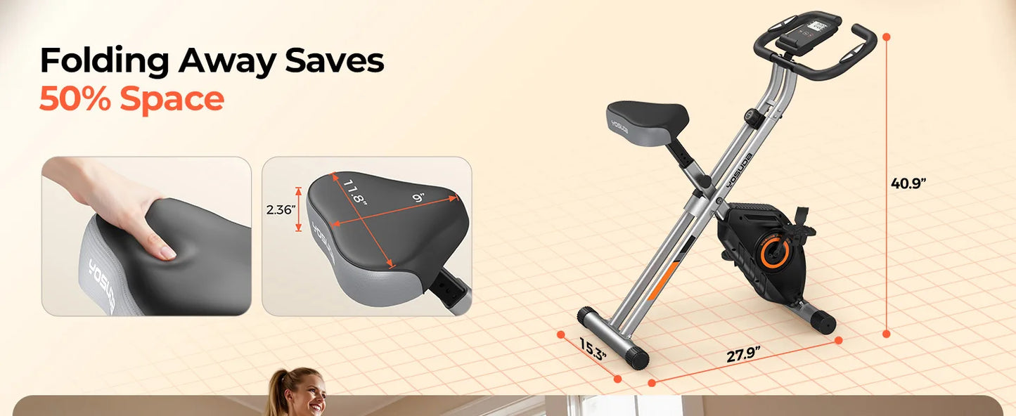 YOSUDA Foldable Exercise Bike For Home Gym Cardio Training