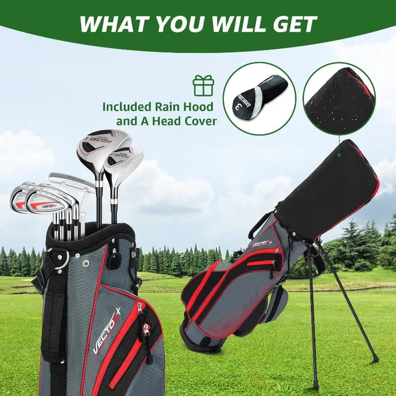 8 Piece Complete Men's Golf Club Set with Stand Bag and Fairway Wood