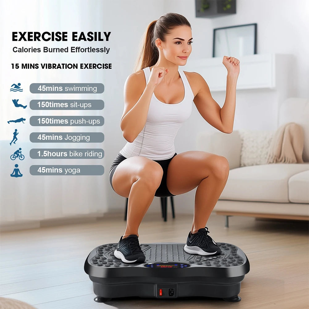 APWIKOGER Vibration Plate Exercise Machine Bluetooth Full Body Shaker