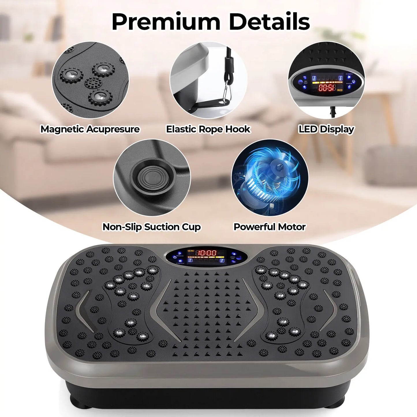 Homfa Vibration Plate Exercise Machine With Loop Bands