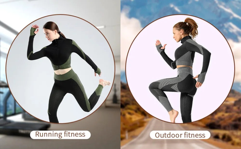 Amego Choice Women's 3-Piece Seamless Gym Outfit Set