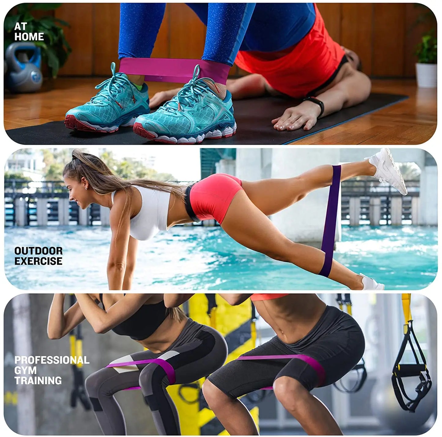 lpcbec Five Piece Fitness Resistance Bands Set For Home Gym And Yoga