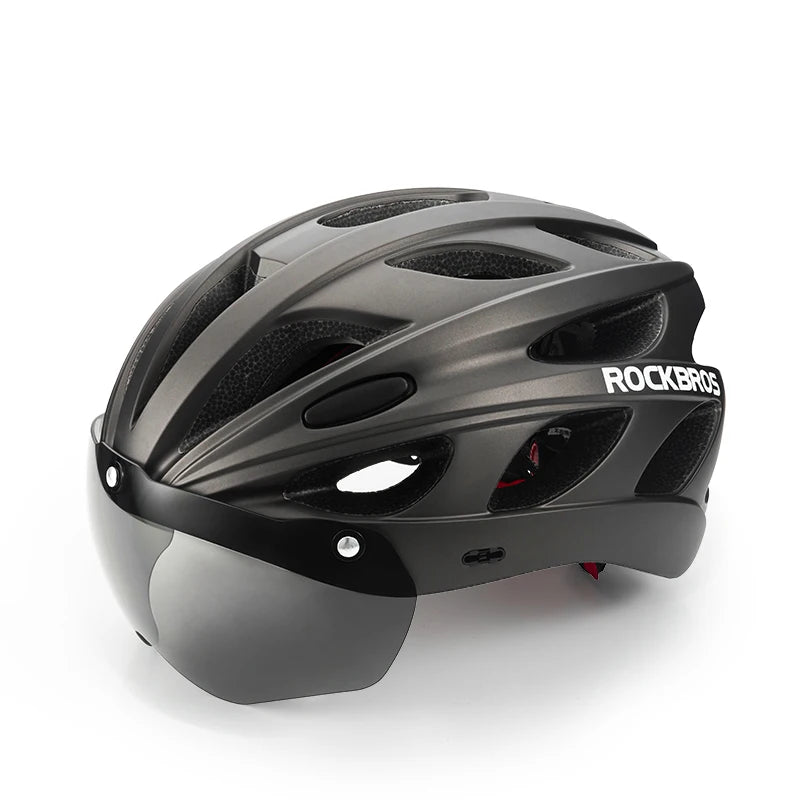 ROCKBROS Cycling Helmet With Goggles Lightweight Integrated MTB Road