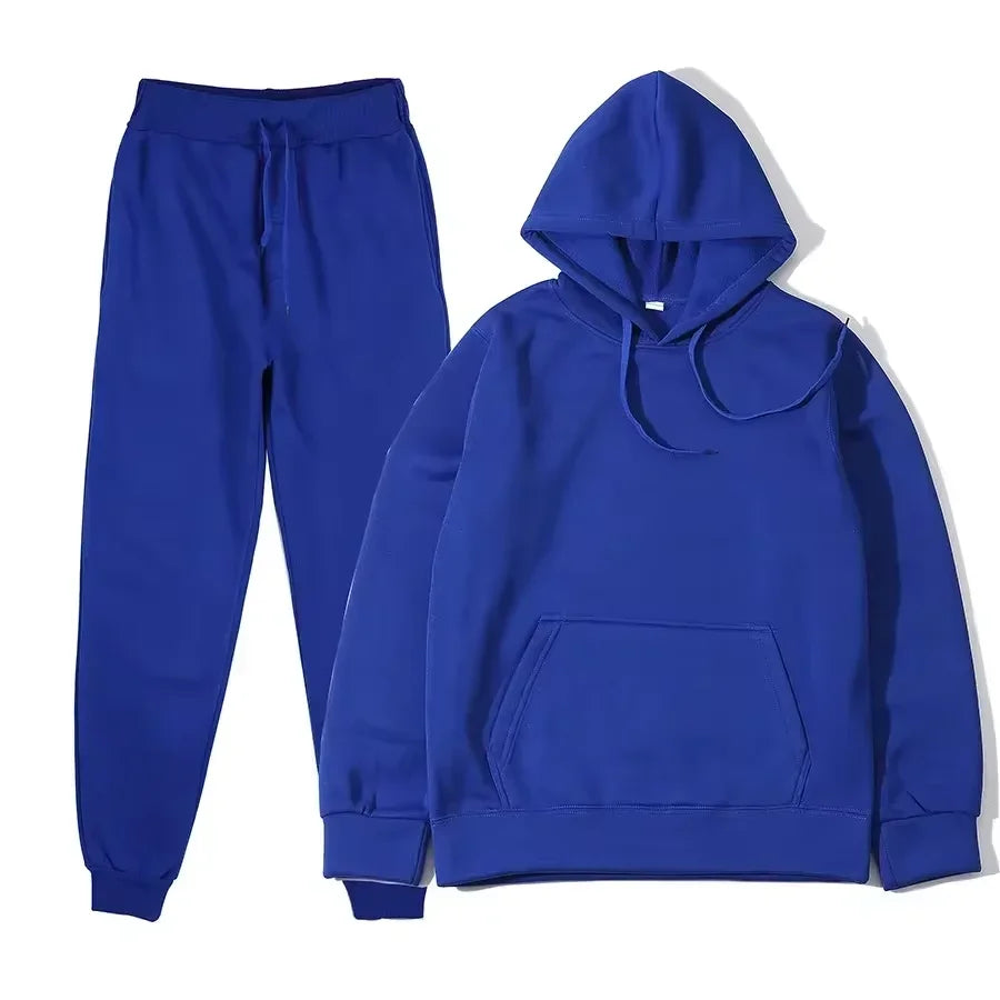 NONECN Winter Women Tracksuit Hoodie Sweatpants Set