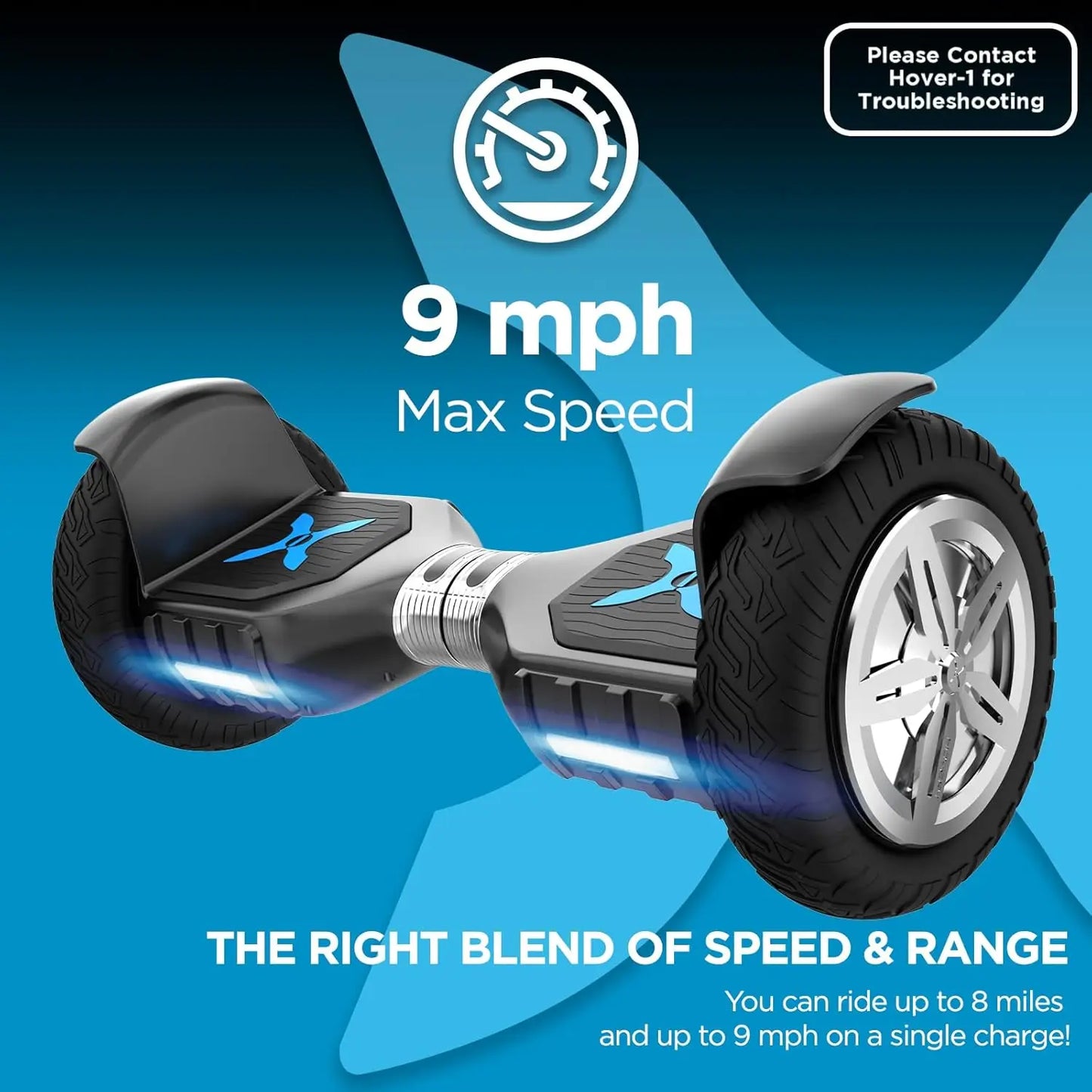 Hover-1 Ranger Pro Hoverboard Black High Speed and Long Range Electric Ride