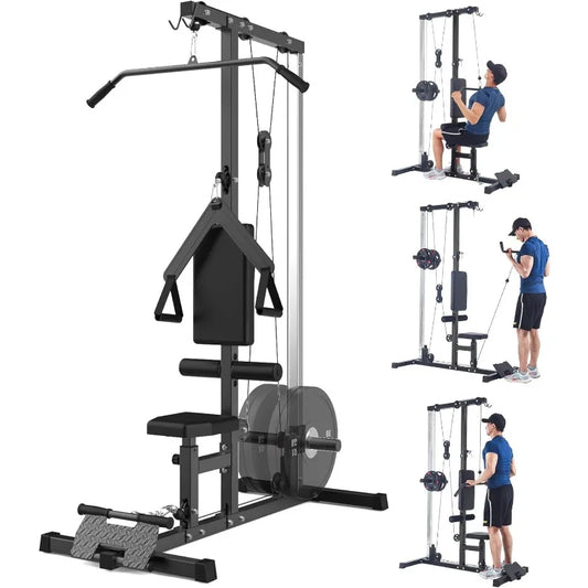 Multi-Functional LAT Pulldown Machine with High Low Pulley for Home Gym