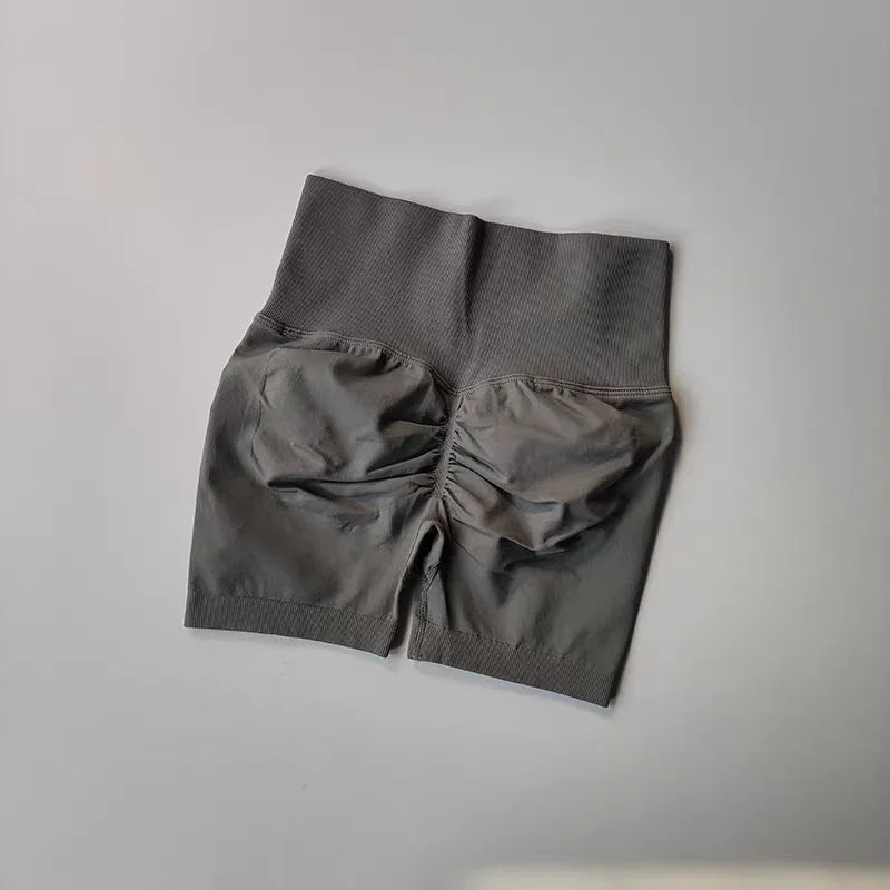Womens High-Waist Yoga Shorts Butt-Lift Breathable Fitness Wear