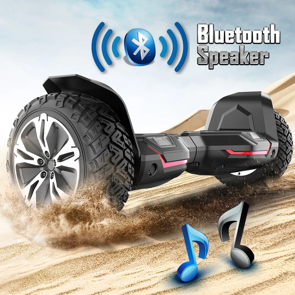 All Terrain Hoverboard With Bluetooth Speakers LED Lights UL2272 Scooter