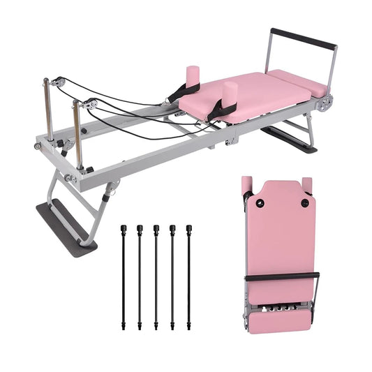 HiMISSH Pilates Reformer Foldable Home Gym Equipment
