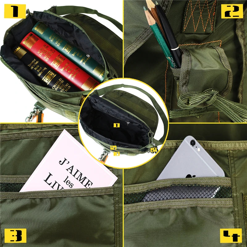 LQARMY Tactical Shoulder Sling Bag Nylon Waterproof Outdoor Chest Pack