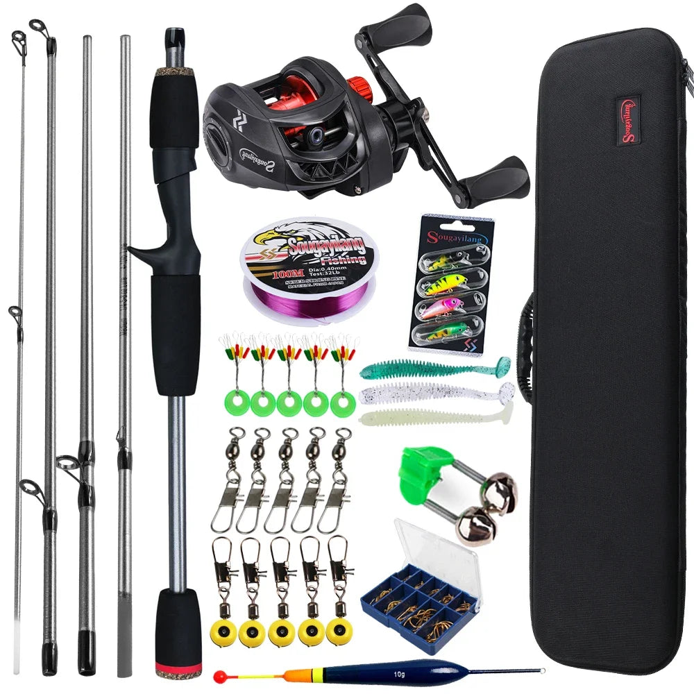 Sougayilang Baitcasting Fishing Rod and Reel Combo for Bass and Carp Fishing