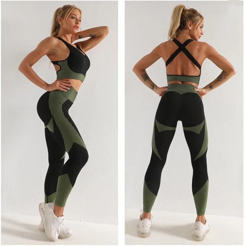 Amego Choice Women's 3-Piece Seamless Gym Outfit Set