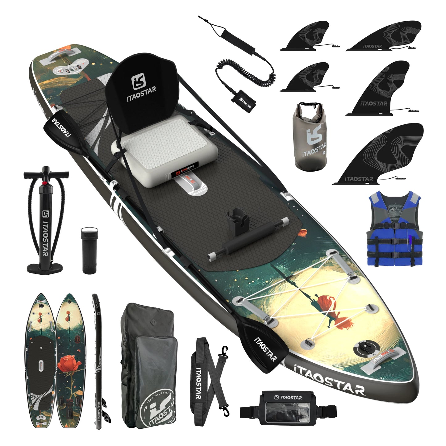 Inflatable Pulp Boards N01B 11'6 Inch Standing Paddleboard for Lakes and Rivers