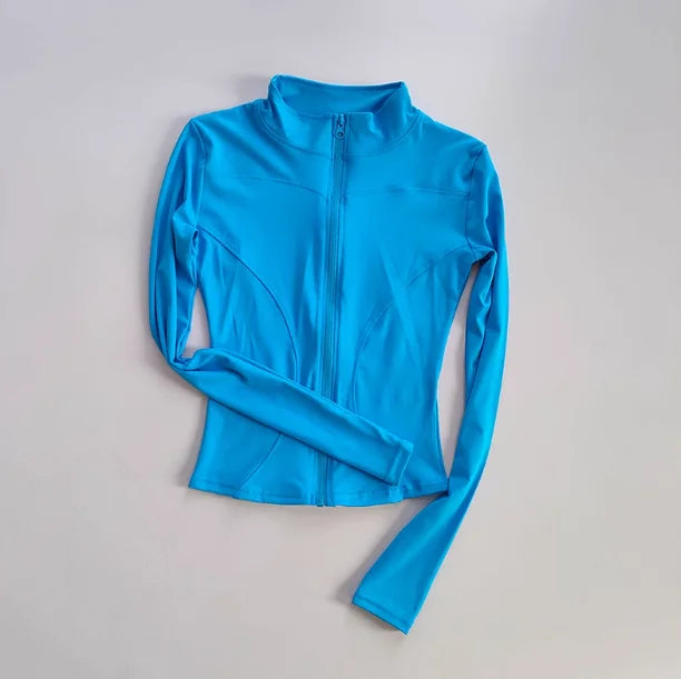 Womens Quick Dry Long Sleeve Stand Collar Zipper Jacket