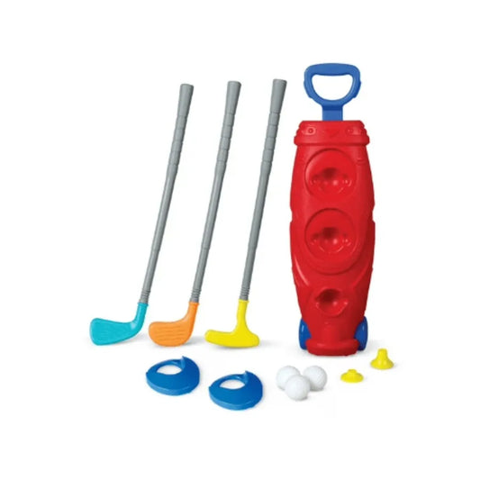 Play Day Jumbo Golf Caddy Set with Clubs and Balls for Kids Ages 3 and Up