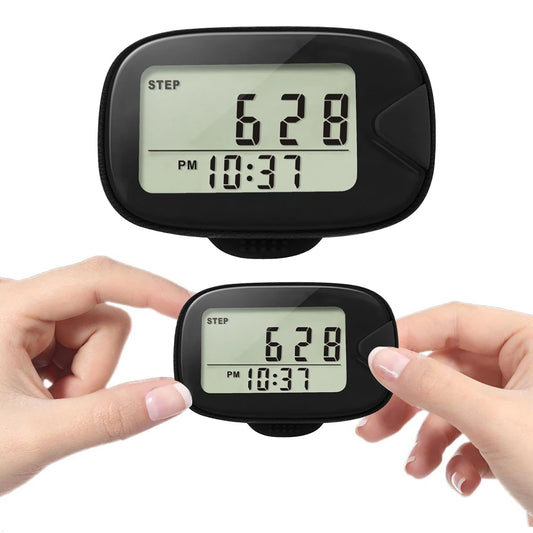 Portable LCD Pedometer Clip On Step Counter for Walking and Running