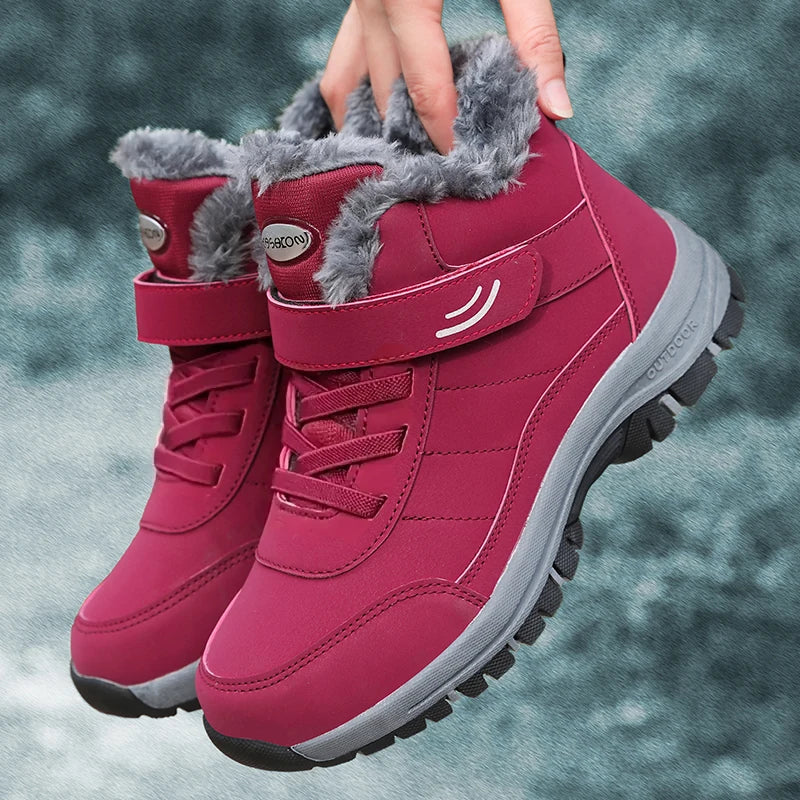 Men's Casual Winter Snow Boots with Plush Lining Non-Slip Ankle Design
